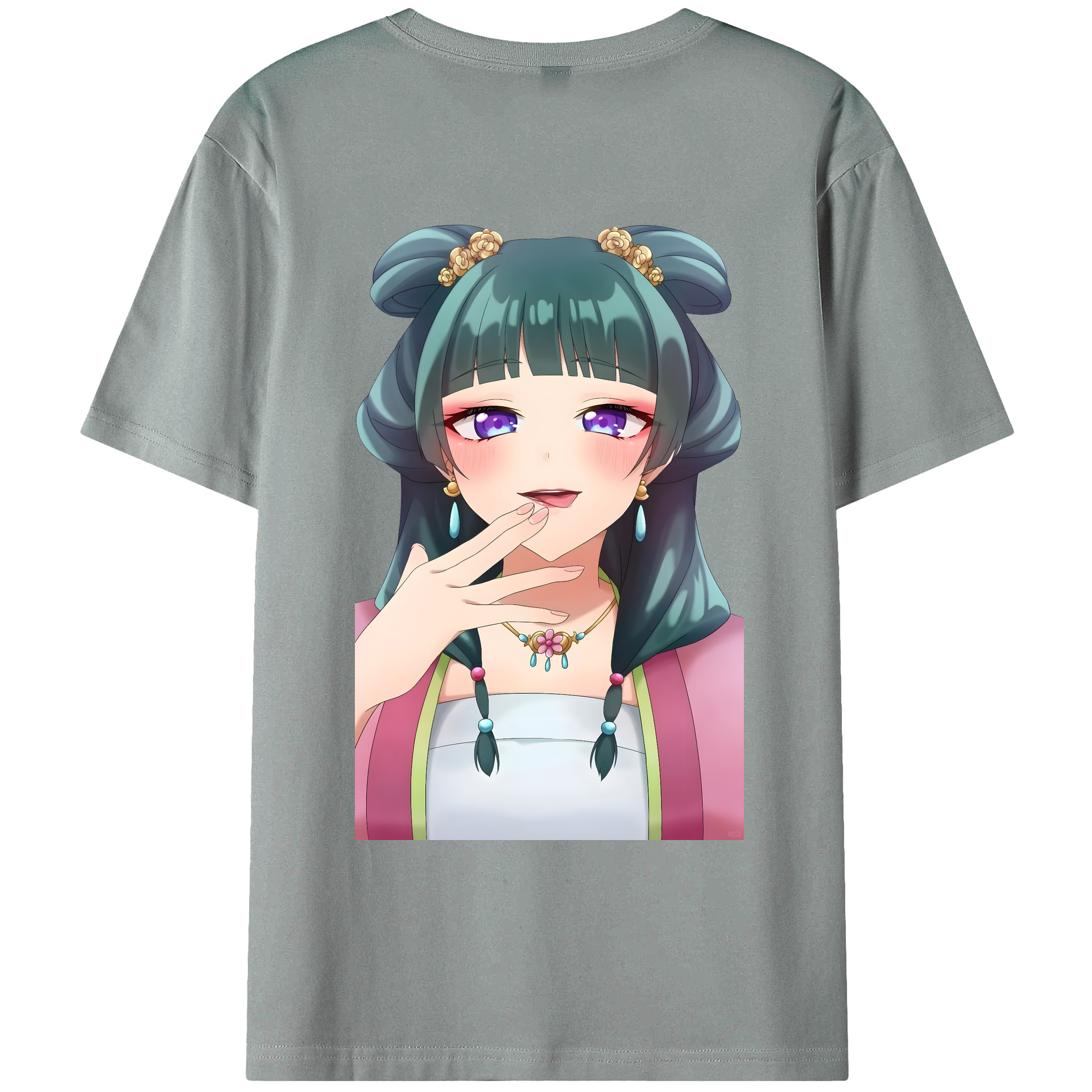 （画像用） 薬屋のひとりごと The Apothecary Diaries 綿100％ メンズ半袖Tシャツ（バックプリント） 通気性